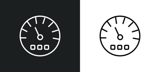 Poster - indicators line icon in white and black colors. indicators flat vector icon from indicators collection for web, mobile apps and ui.