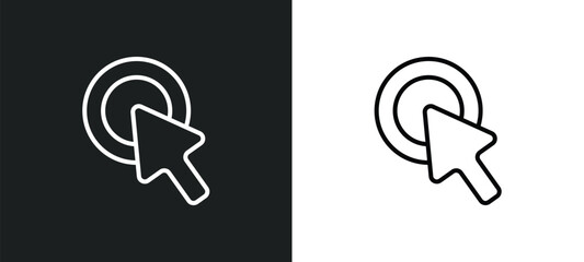 Poster - mouse clicker line icon in white and black colors. mouse clicker flat vector icon from mouse clicker collection for web, mobile apps and ui.