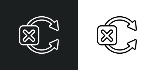 Poster - no tittling line icon in white and black colors. no tittling flat vector icon from no tittling colle