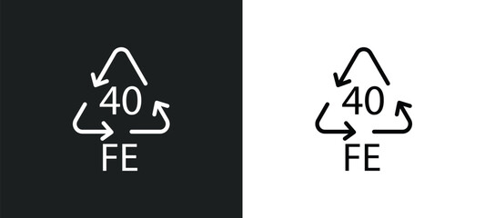 Poster - 40 fe line icon in white and black colors. 40 fe flat vector icon from 40 fe collection for web, mob