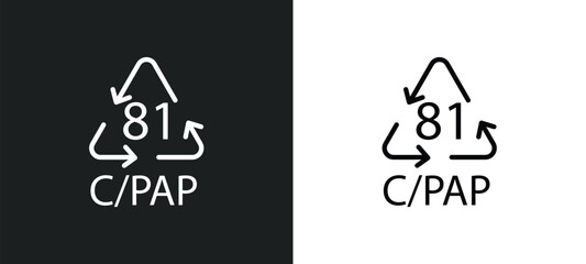 Poster - c/pap 81 line icon in white and black colors. c/pap 81 flat vector icon from c/pap 81 collection for web, mobile apps and ui.