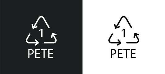 Poster - 1 pete line icon in white and black colors. 1 pete flat vector icon from 1 pete collection for web, mobile apps and ui.