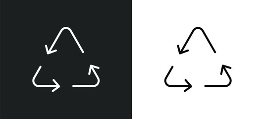 Poster - recycable line icon in white and black colors. recycable flat vector icon from recycable collection for web, mobile apps and ui.