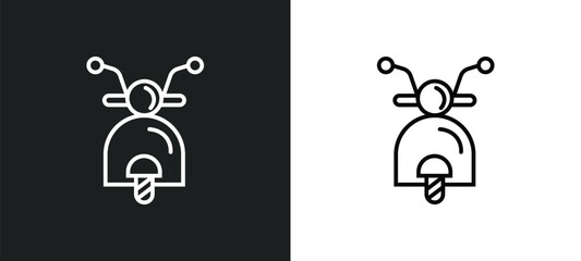 Poster - motorbike line icon in white and black colors. motorbike flat vector icon from motorbike collection for web, mobile apps and ui.