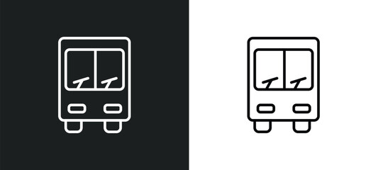 Poster - public transportation line icon in white and black colors. public transportation flat vector icon from public transportation collection for web, mobile apps and ui.