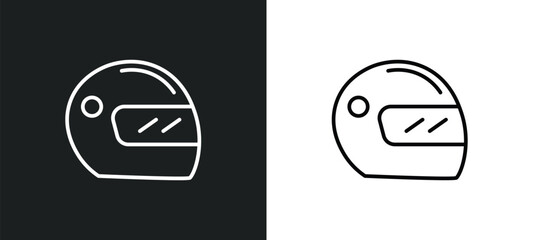 Poster - motorsport line icon in white and black colors. motorsport flat vector icon from motorsport collection for web, mobile apps and ui.