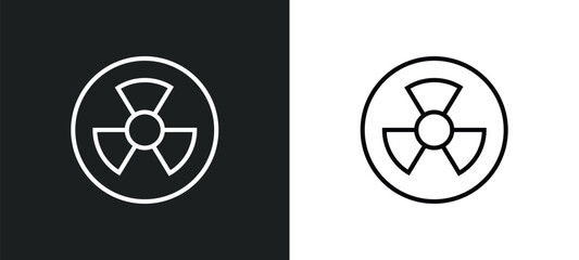 Poster - nuclear line icon in white and black colors. nuclear flat vector icon from nuclear collection for web, mobile apps and ui.