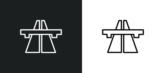 Poster - motorway line icon in white and black colors. motorway flat vector icon from motorway collection for
