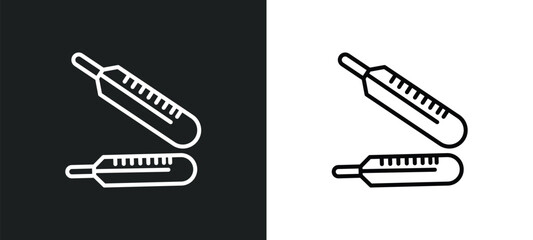 Poster - thermometers line icon in white and black colors. thermometers flat vector icon from thermometers collection for web, mobile apps and ui.