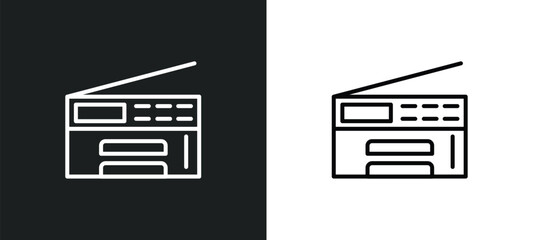 Fototapete - printer tool line icon in white and black colors. printer tool flat vector icon from printer tool collection for web, mobile apps and ui.