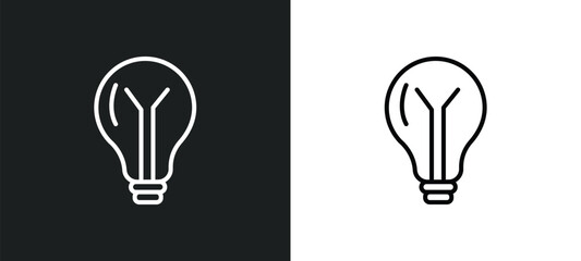 Poster - bulb line icon in white and black colors. bulb flat vector icon from bulb collection for web, mobile apps and ui.