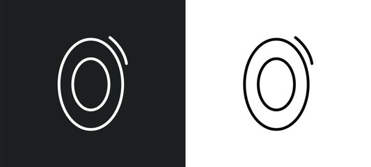 Poster - zero line icon in white and black colors. zero flat vector icon from zero collection for web, mobile apps and ui.