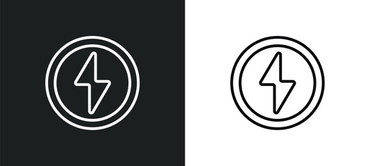 Poster - green flash line icon in white and black colors. green flash flat vector icon from green flash collection for web, mobile apps and ui.