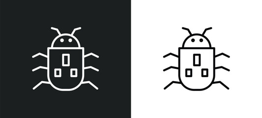 Poster - robot insect line icon in white and black colors. robot insect flat vector icon from robot insect collection for web, mobile apps and ui.