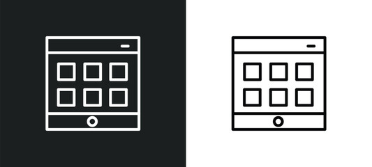 Wall Mural - web apps line icon in white and black colors. web apps flat vector icon from web apps collection for mobile and ui.
