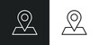 positioning line icon in white and black colors. positioning flat vector icon from positioning collection for web, mobile apps and ui.