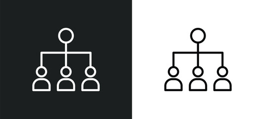 Poster - collaboration line icon in white and black colors. collaboration flat vector icon from collaboration collection for web, mobile apps and ui.