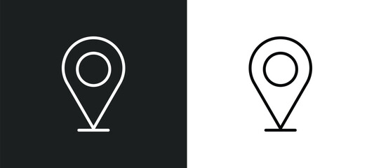 Poster - placeholder line icon in white and black colors. placeholder flat vector icon from placeholder collection for web, mobile apps and ui.