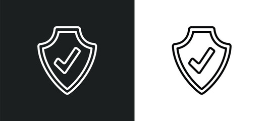 Poster - validate line icon in white and black colors. validate flat vector icon from validate collection for web, mobile apps and ui.