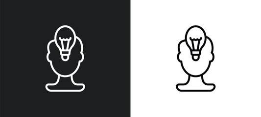 Poster - attitude line icon in white and black colors. attitude flat vector icon from attitude collection for web, mobile apps and ui.