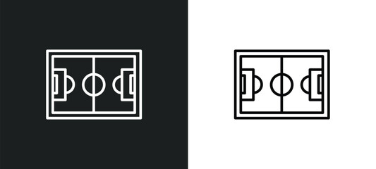Poster - football pitch line icon in white and black colors. football pitch flat vector icon from football pitch collection for web, mobile apps and ui.