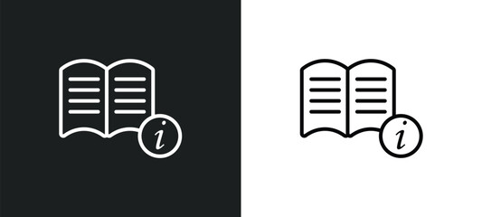 Fototapete - instruction line icon in white and black colors. instruction flat vector icon from instruction collection for web, mobile apps and ui.