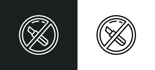 Poster - no cut line icon in white and black colors. no cut flat vector icon from no cut collection for web, mobile apps and ui.