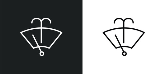 Poster - windshield washer line icon in white and black colors. windshield washer flat vector icon from winds