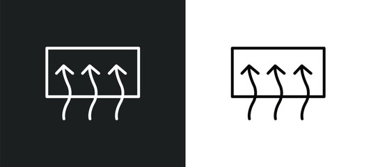 Poster - windshield defrost line icon in white and black colors. windshield defrost flat vector icon from windshield defrost collection for web, mobile apps and ui.
