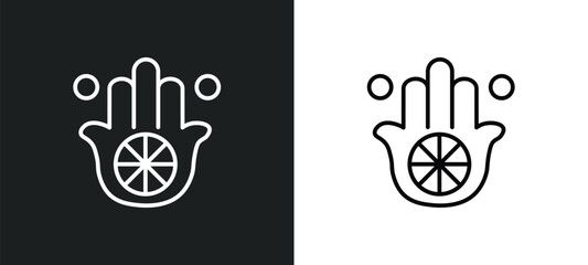Aufkleber - karma line icon in white and black colors. karma flat vector icon from karma collection for web, mobile apps and ui.