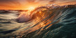 Welle im Sonnenuntergang close up - erstellt mit AI 