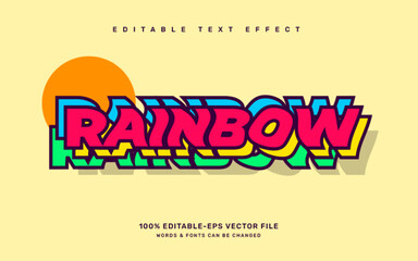 Rainbow editable text effect template