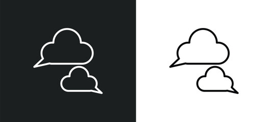 Poster - chat balloon line icon in white and black colors. chat balloon flat vector icon from chat balloon collection for web, mobile apps and ui.