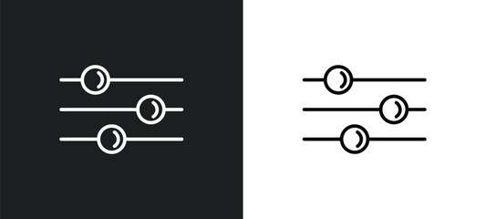 Poster - preference line icon in white and black colors. preference flat vector icon from preference collecti
