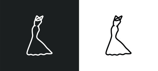 Poster - elegant line icon in white and black colors. elegant flat vector icon from elegant collection for web, mobile apps and ui.