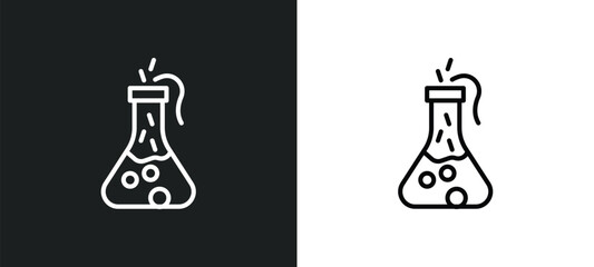 Poster - labaratory line icon in white and black colors. labaratory flat vector icon from labaratory collection for web, mobile apps and ui.