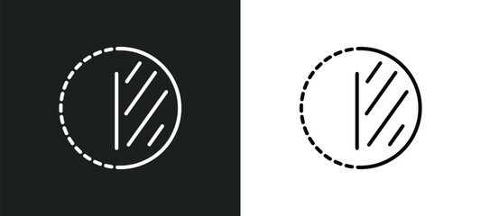 Poster - the 30 minutes line icon in white and black colors. the 30 minutes flat vector icon from the 30 minutes collection for web, mobile apps and ui.