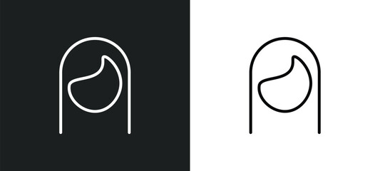 Poster - hair style line icon in white and black colors. hair style flat vector icon from hair style collection for web, mobile apps and ui.