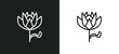 protea line icon in white and black colors. protea flat vector icon from protea collection for web, mobile apps and ui.