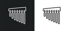 Chimes Line Icon In White And Black Colors. Chimes Flat Vector Icon From Chimes Collection For Web, Mobile Apps And Ui.