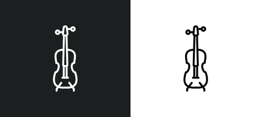 Poster - cello line icon in white and black colors. cello flat vector icon from cello collection for web, mobile apps and ui.