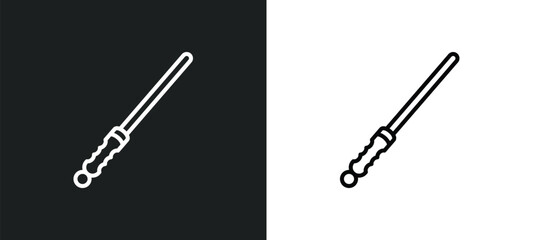 Poster - knife sharpener line icon in white and black colors. knife sharpener flat vector icon from knife sharpener collection for web, mobile apps and ui.