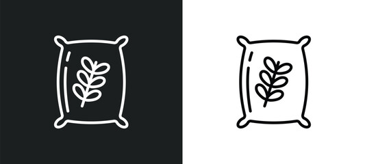 Poster - flour line icon in white and black colors. flour flat vector icon from flour collection for web, mobile apps and ui.