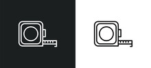 Measure Tape Line Icon In White And Black Colors. Measure Tape Flat Vector Icon From Measure Tape Collection For Web, Mobile Apps And Ui.
