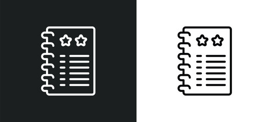 Poster - agenda line icon in white and black colors. agenda flat vector icon from agenda collection for web, mobile apps and ui.