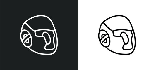 Poster - headgear line icon in white and black colors. headgear flat vector icon from headgear collection for web, mobile apps and ui.