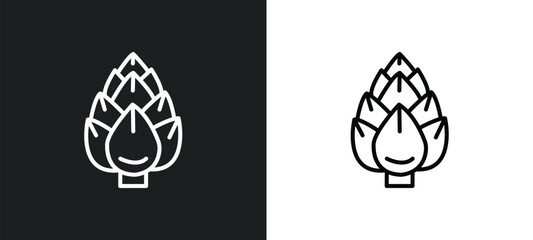 Poster - artichoke line icon in white and black colors. artichoke flat vector icon from artichoke collection for web, mobile apps and ui.
