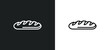 © IconArt - french bread line icon in white and black colors. french bread flat vector icon from french bread collection for web, mobile apps and ui.