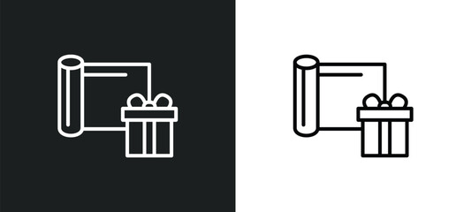 Poster - wrapping line icon in white and black colors. wrapping flat vector icon from wrapping collection for web, mobile apps and ui.