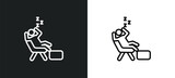 Fototapeta  - lazy human line icon in white and black colors. lazy human flat vector icon from lazy human collection for web, mobile apps and ui.